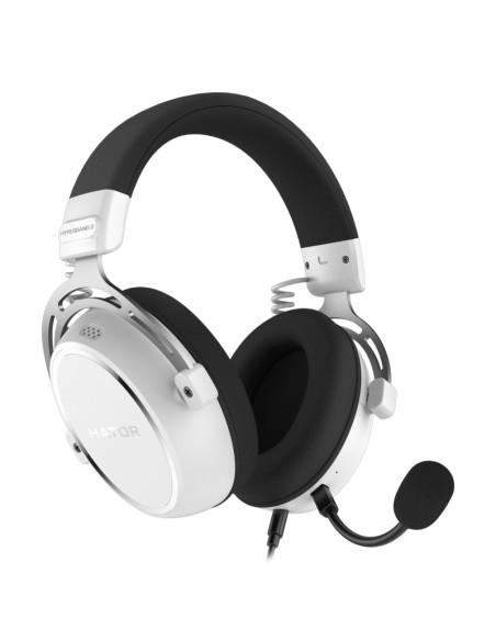 Casti audio HATOR Casti Gaming Head-band HATOR HYPERGANG 3 Hi-Res, Wired, Alb