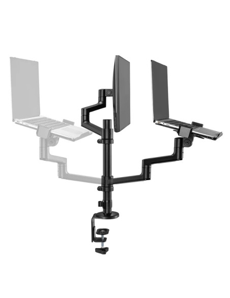 Suport TV / Monitor NEOMOUNTS Suport dublu laptop de birou Neomounts DS20-425BL2 pentru display-uri cu diagonale 17"-27", sistem