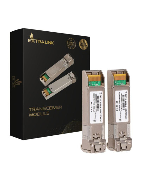Accesorii switch-uri Extralink SFP28 25G 2-Pack SFP28 Module 25Gbps LC/UPC Duplex 1310nm 10km single mode DOM