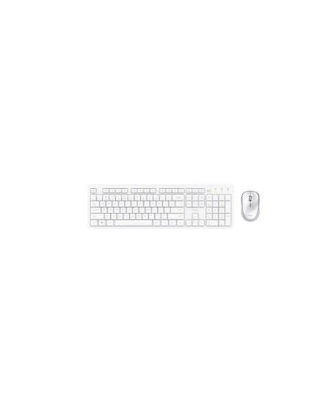 Kit mouse tastatura TRUST Kit Wireless tastatura si mouse Trust Ody II, taste numerice, alb