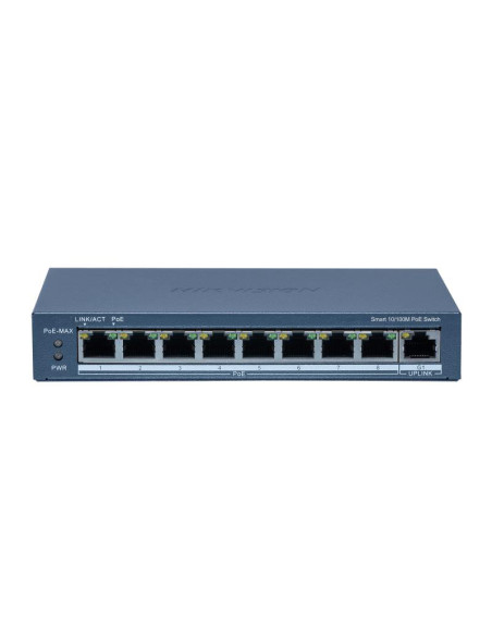 Switch-uri HIKVISION Switch 8 porturi POE Hikvision DS-3E1309P-EI(B), Smart Managed, 8 × 10/100M PoE ports,1 × Gigabit RJ45 port