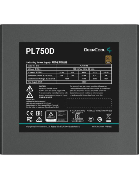 Surse PC DEEPCOOL Sursa DEEPCOOL PL750D V2, 80+ Bronze, 750W