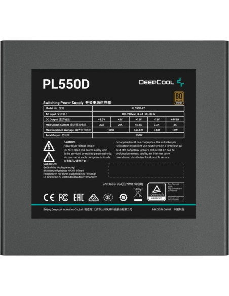 Surse PC DEEPCOOL Sursa DEEPCOOL PL550D V2, 80 PLUS Bronze, 550 W