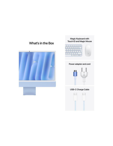 All in one PC Apple iMAC 24" Retina 4.5k/ Apple M4 (CPU 10-core, GPU 10-core, Neural Engine16-core)/24GB/512GB - Blue - INT KB (