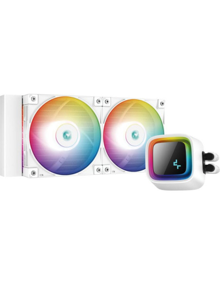 Cooler Procesor DEEPCOOL Cooler Procesor DeepCool LS520 WH, Lichid, 12 cm, 2 ventilatoare, aRGB
