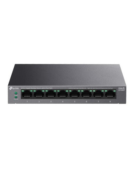 Switch-uri TP-LINK 5-PORT GIGABIT SWITCH LS108GP, interfata 8× 10/100/1000Mbps RJ45 Ports (Ports 1–8 supports 802.3af/at PoE+),