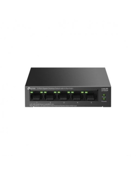 Switch-uri TP-LINK "5-Port Gigabit Desktop Switch with 4-Port PoE+ PORT: 4× Gigabit PoE+ Ports, 1× Gigabit Non-PoE Port SPEC: 80