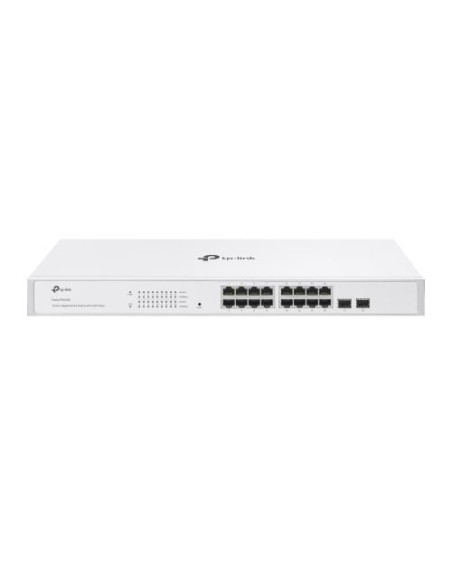Switch-uri TP-LINK 16-Port Gigabit Smart Switch with 16× Gigabit RJ45 ports and 2× Gigabit SFP slots, Interfata: 16× 10/100/1000