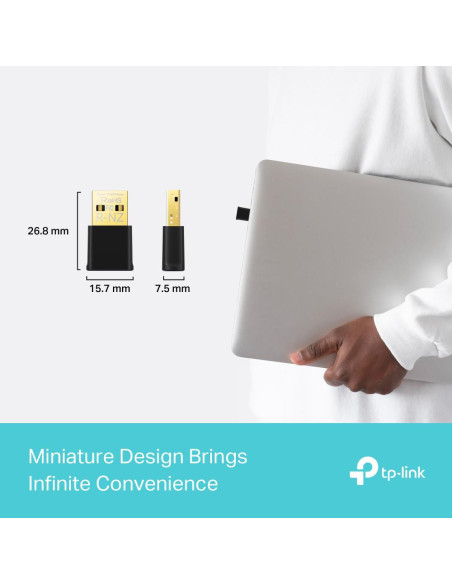 Routere Wireless TP-LINK Adaptor wireless TP-Link, ARCHER TX20 NANO, AX1800, 1 x antena interna, Dual-Band 5Ghz, 2.4 Ghz, dimens