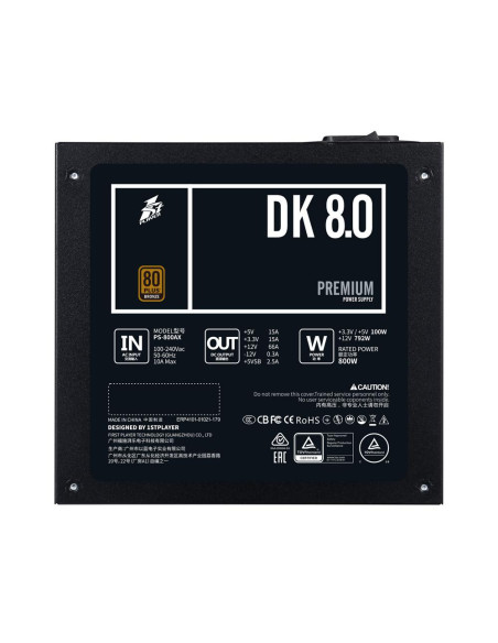 Surse PC 1st PLAYER Sursa 1stPLAYER DK PREMIUM, 80 PLUS Bronze, 800 W