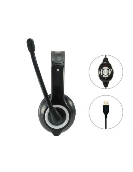 Casti audio EQUIP Casti Head-band Equip Stereo USB Headset, Wired, Negru