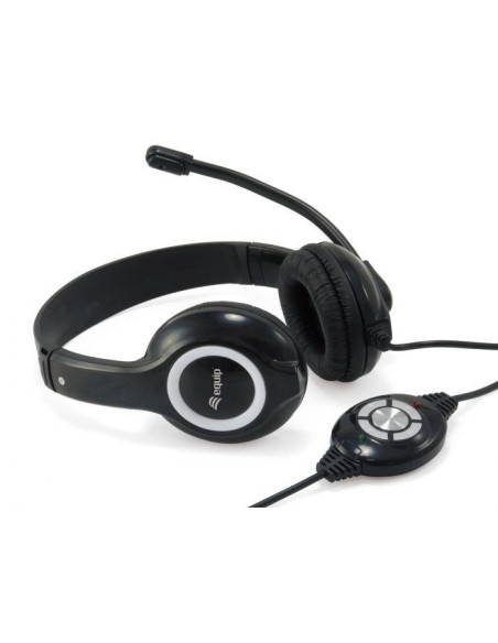 Casti audio EQUIP Casti Head-band Equip Stereo USB Headset, Wired, Negru