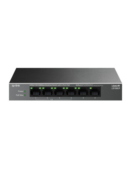 Switch-uri TP-LINK "6-Port 10/100 Mbps Desktop Switch with 4-Port PoE PORT: 4× 10/100 Mbps PoE Ports, 2× 10/100 Mbps Non-PoE Por