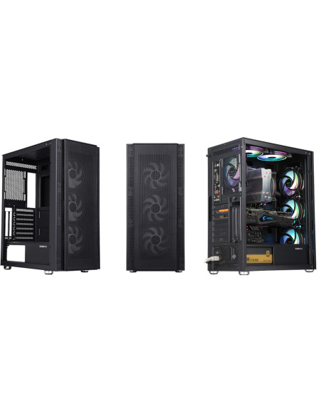 Carcase SERIOUX Carcasa gaming Serioux Quantum, fara sursa, tip middle tower, capac superior cu filtru magnetic de praf, panoul