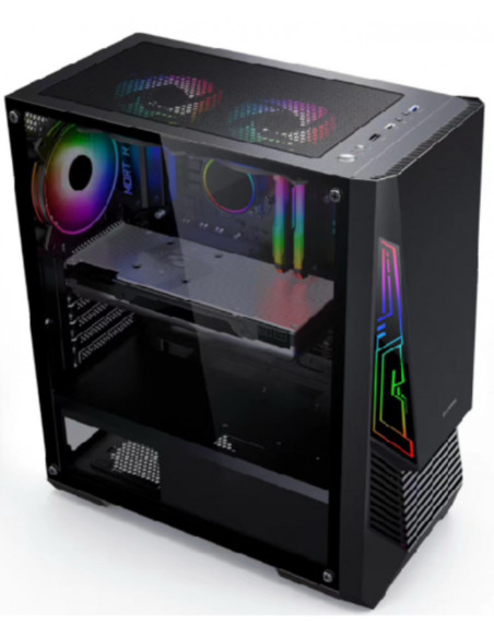Carcase SERIOUX Carcasa gaming Serioux Rogue, tip middle tower, mesh si banda ARGB, Capac superior cu filtru magnetic de praf, p