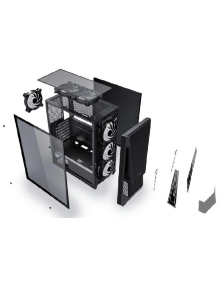 Carcase SERIOUX Carcasa gaming Serioux Rogue, tip middle tower, mesh si banda ARGB, Capac superior cu filtru magnetic de praf, p