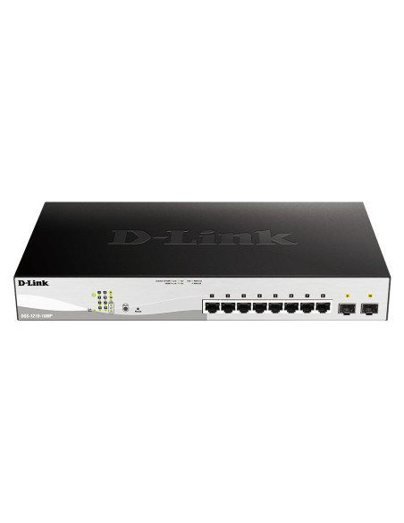 Switch-uri D-Link Switch 10 porturi POE smart maaged DGS-1210-10MP, Interfata: 8 x 10/100/1000Mbps, 2 x100/1000 SFP, Capacitate