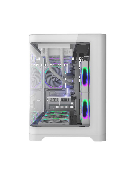Carcase 1st PLAYER Carcasa 1stPLAYER® Gaming UV6-wh, Micro-ATX, 6 ventilatoare aRGB, telecomanda, alb