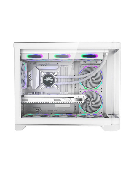 Carcase 1st PLAYER Carcasa 1stPLAYER® Gaming UV6-wh, Micro-ATX, 6 ventilatoare aRGB, telecomanda, alb