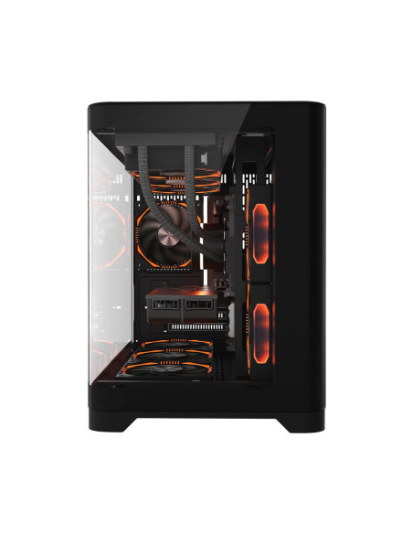 Carcase 1st PLAYER Carcasa 1stPLAYER® Gaming UV6-bk, Micro-ATX, 6 ventilatoare aRGB infinity efect plus PWM, telecomanda, negru