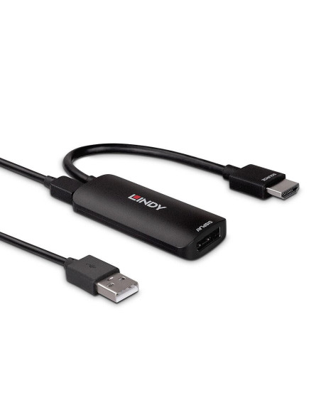 Cabluri video LINDY Convertor HDMI 8K60 la Port Display 1.4, latime de banda suportata 48Gbps, rezolutie maxima suportata intrar