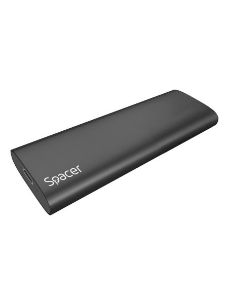 Hard Disk-uri externe SPACER Rack extern SPACER, pentru SSD M.2 PCIe NVMEE, interfata PC USB 3.1 Type C, aluminiu, negru