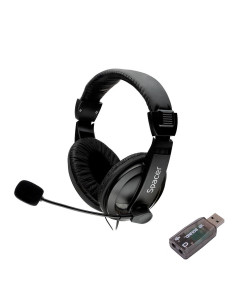 Casti audio SPACER Casti Head-band SPACER SPK-222-USB, Cu...