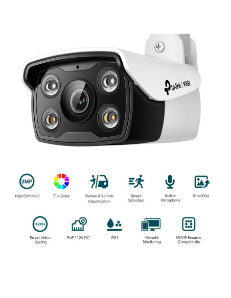 Camere supraveghere IP TP-LINK "TP-Link Camera IR de supraveghere Bullet pentru exterior VIGIC330(4MM), Senzor imagine: CMOS 1/2