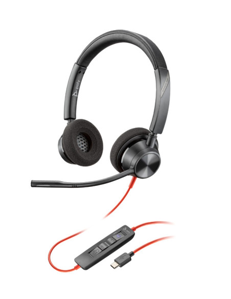 Casti audio HP Casti Head-band Poly Blackwire 3220, Wired, Negru