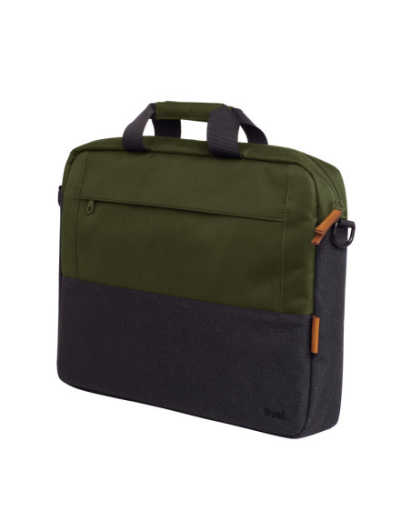 Geantă laptop TRUST Geanta laptop Trust Lisboa, pentru laptopuri cu diagonala pana in 15.6", 2 compartimente, material POM, RPET