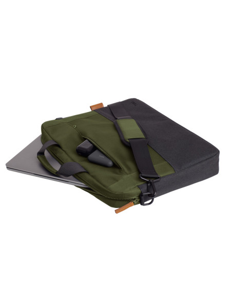 Geantă laptop TRUST Geanta laptop Trust Lisboa, pentru laptopuri cu diagonala pana in 15.6", 2 compartimente, material POM, RPET