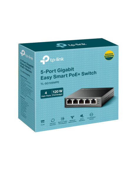 Switch-uri TP-LINK "5-Port Gigabit Easy Smart Switch with 4-Port PoE+ PORT: 4× Gigabit PoE+ Ports, 1× Gigabit Non-PoE Ports SPEC