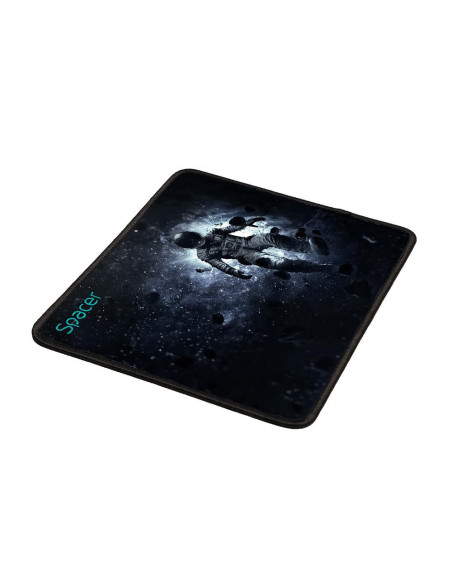 Mouse pad SPACER MousePAD SPACER gaming, cauciuc si material textil, 250 x 210 x 3 mm, imagini, negru