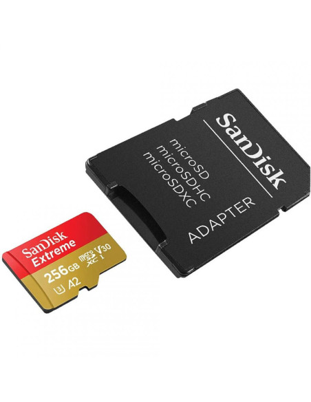 Carduri memorie SANDISK Card de Memorie MicroSDXC SanDisk Extreme PLUS, 256GB, Clasa 10, R/W speed: up to 100MB/s/ 90MB/s, inclu