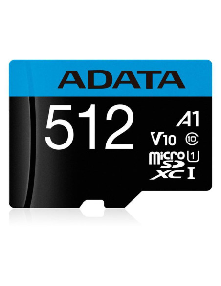 Carduri memorie ADATA Card de Memorie MicroSDXC Adata 512GB citire 100 MB/s, scriere 25 MB/s, clasa de viteza 10