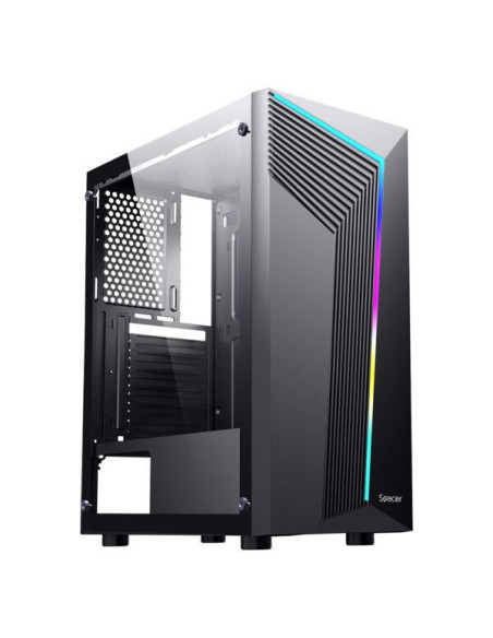 Carcase SPACER Carcasa SPACER WARRIOR, RGB, Mid Tower, Black