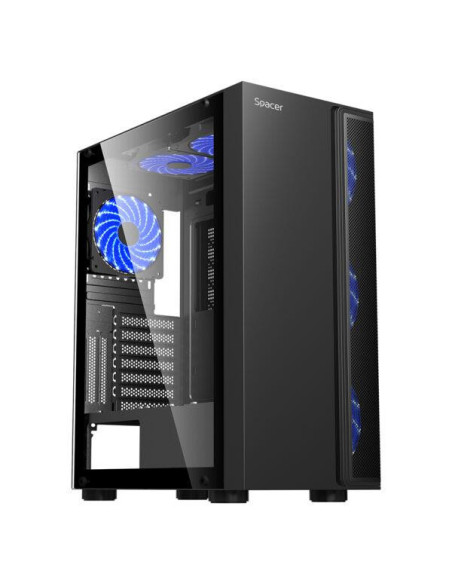 Carcase SPACER Carcasa SPACER ICE HERO, RGB, Mid Tower, Black
