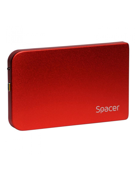 Hard Disk-uri externe SPACER Rack extern HDD/SSD 2.5" Spacer USB 3.0 rosu
