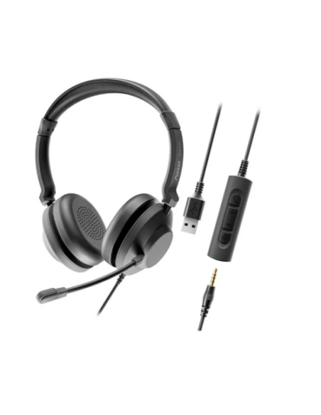 Casti audio AXTEL Casti Head-band Axtel One UC35, Wired, noise-canceling, Negru