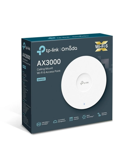 Access point & Range Ext. TP-LINK "AX3000 Ceiling Mount Dual-Band Wi-Fi 6 Access Point PORT:1× Gigabit RJ45 Port SPEED:574Mbps a