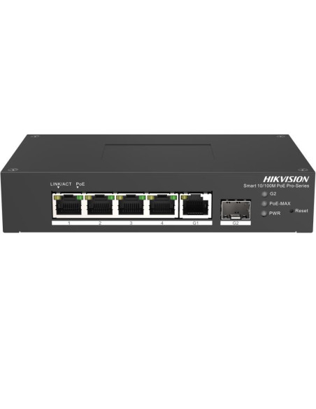 Switch-uri HIKVISION Switch PoE Hikvision DS-3T1306P-SI/HS: 4 × 10/100 Mbps PoE port,1 × Gigabit RJ45 port,1 × Gigabit fiber opt