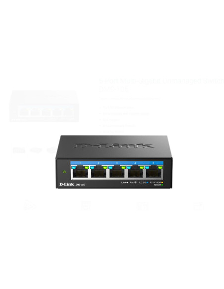 Switch-uri D-LINK DMS-105 UNMANAGED SWITCH 5 PORT, Interfata: 5 x 10/100Mbps/1G/2.5G, Auto MDI/MDIX, CAPACITATE SWITCH: 25gBPS,