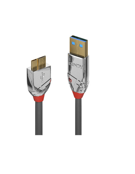 Cabluri periferice LINDY Cablu Lindy 0.5m USB 3.2 Type A to Micro-B, latime de banda 5Gbps, Cromo line