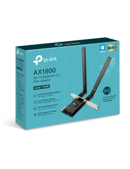 Routere Wireless TP-LINK Adaptor wireless TP-Link, ARCHER TX20E, AX1800, 2 x antene externe Dual-Band 5Ghz, 2.4 Ghz, dimensiuni: