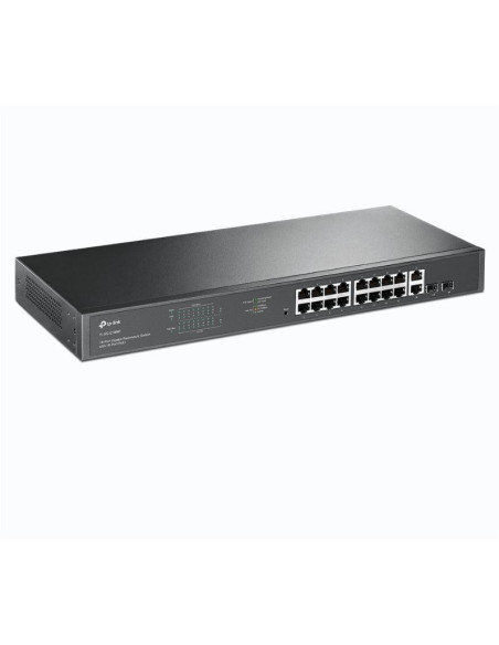 Switch-uri TP-LINK "18-Port Gigabit Rackmount Switch with 16-Port PoE+ PORT: 16× Gigabit PoE+ Ports, 2× Gigabit Non-PoE Ports, 2