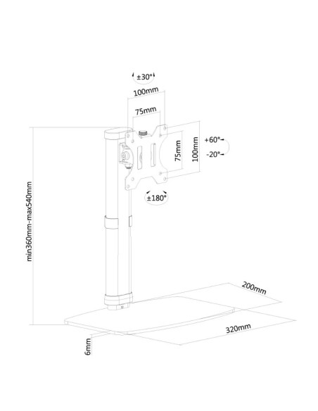 Suport TV / Monitor NEOMOUNTS Suport monitor de birou Neomounts by Newstar 10"-30", 6kg, 100x100 mm VESA