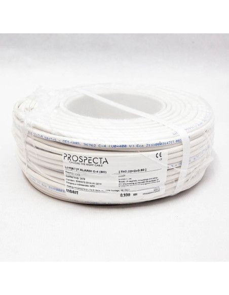 Accesorii PROSPECTA Cablu alarma 8 x 0.22 + 2 x 0.50 premium, cupru 100%, cod: I104IT Li-Y (ST)Y, made in Italy, utilizare pentr