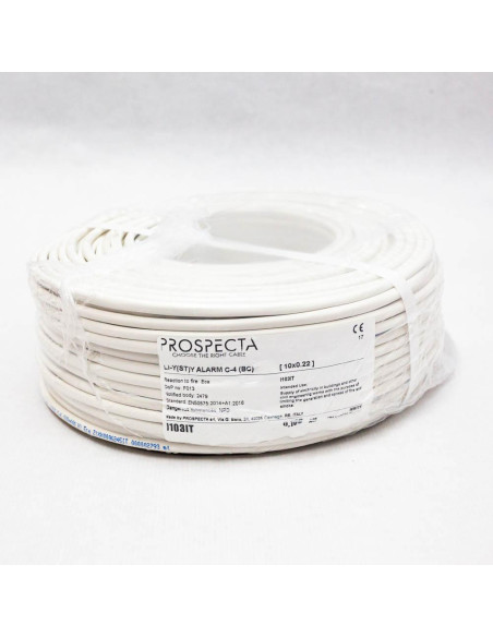 Accesorii PROSPECTA Cablu alarma 10 x 0.22 premium, cupru 100%, cod: I103IT, Li-Y(ST)Y, made in Italy, utilizare pentru sisteme
