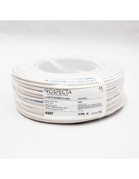 Accesorii PROSPECTA Cablu alarma 6 x 0.22 premium, cupru 100%, cod: I038IT, Li-Y(ST)Y, made in Italy, utilizare pentru sisteme d