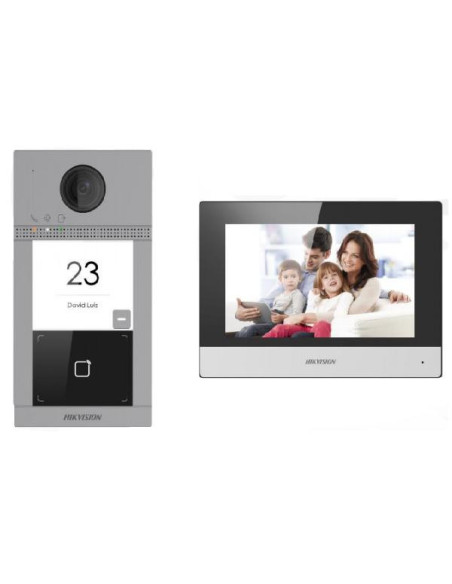 Video HIKVISION Kit videointercom IP Hikvision DS-KIS604-S(C) pentru o familie (o vila/casa) format din: 1 post de exterior DS-K